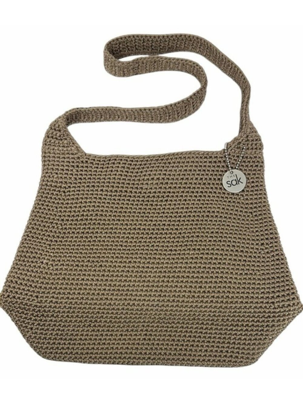 NWOT The Sak Tan Taupe Light Brown Classic Crochet Shoulder Bag Handbag IR-SP01